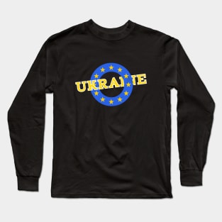 Ukraine and European Union flag Long Sleeve T-Shirt